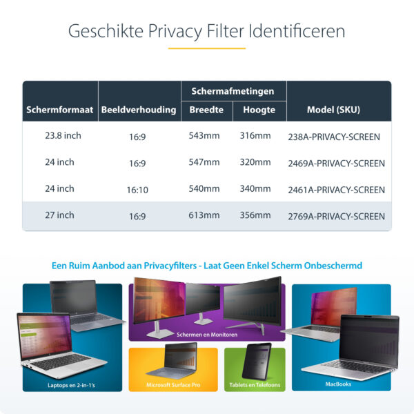 StarTech.com 27 inch 16:9 Computer Monitor Privacy Filter, Hangend Acryl Security Filter, Snel te installeren Privacy Screen, Mo - Afbeelding 12