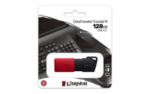 Kingston Technology DataTraveler Exodia M 128 GB, USB 3.2 Gen 1 (zwart + rood) - Afbeelding 6