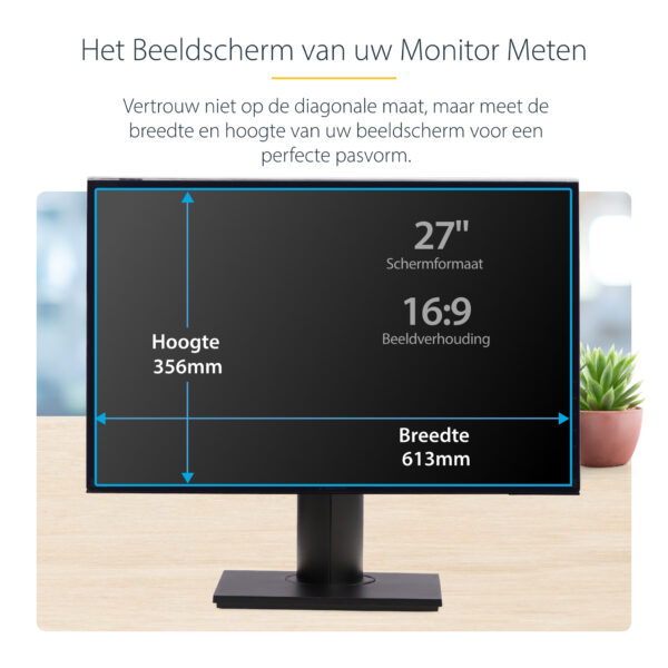 StarTech.com 27 inch 16:9 Computer Monitor Privacy Filter, Hangend Acryl Security Filter, Snel te installeren Privacy Screen, Mo - Afbeelding 11