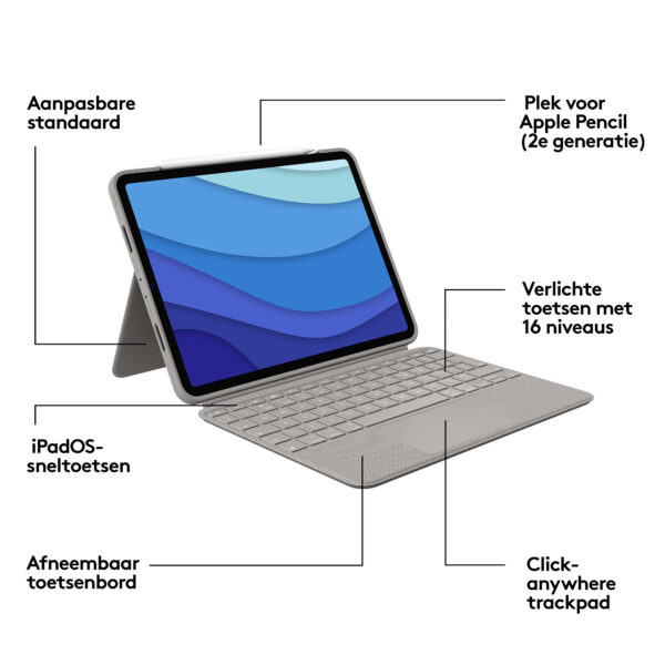 Logitech Combo Touch for iPad Pro 11-inch (1st, 2nd, and 3rd generation) - Afbeelding 11