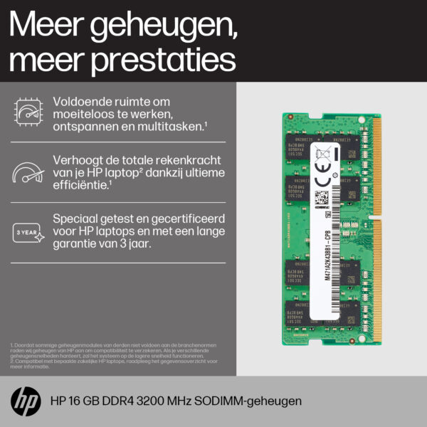 HP 16GB DDR4 3200 SODIMM Memory geheugenmodule 3200 MHz - Afbeelding 2