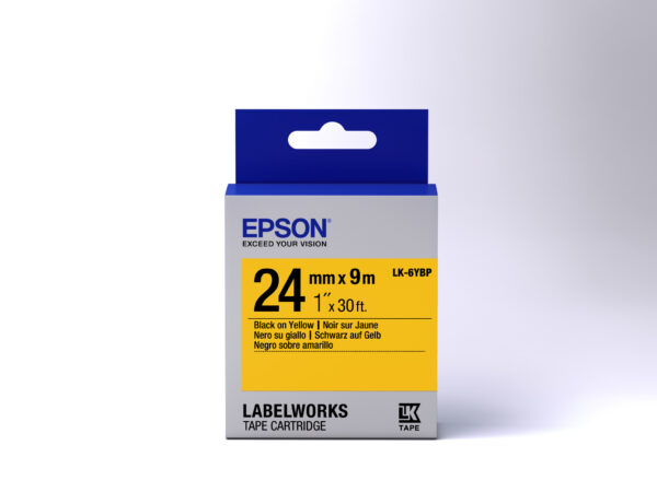 Epson Pastel Tape - LK-6YBP Pastel Blk/Yell 24/9 - Afbeelding 2