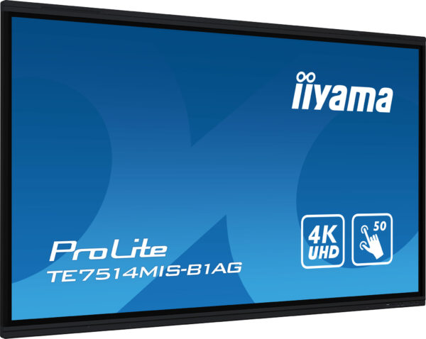 iiyama TE7514MIS-B1AG beeldkrant Interactief flatscreen 190,5 cm (75") LCD Wifi 435 cd/m² 4K Ultra HD Zwart Touchscreen Type pro - Afbeelding 3