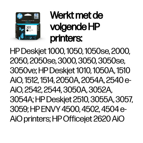 HP 301 originele zwarte inktcartridge - Afbeelding 7