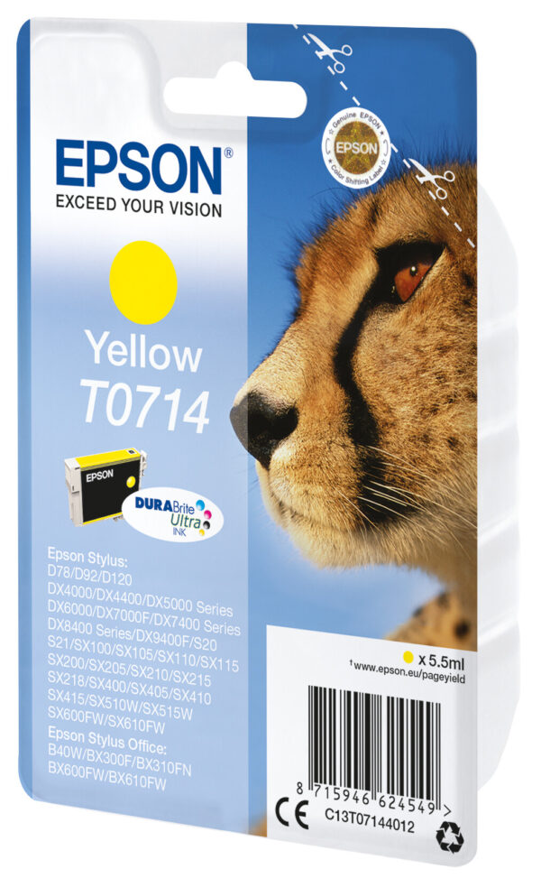 Epson Singlepack Yellow T0714 DURABrite Ultra Ink - Afbeelding 2