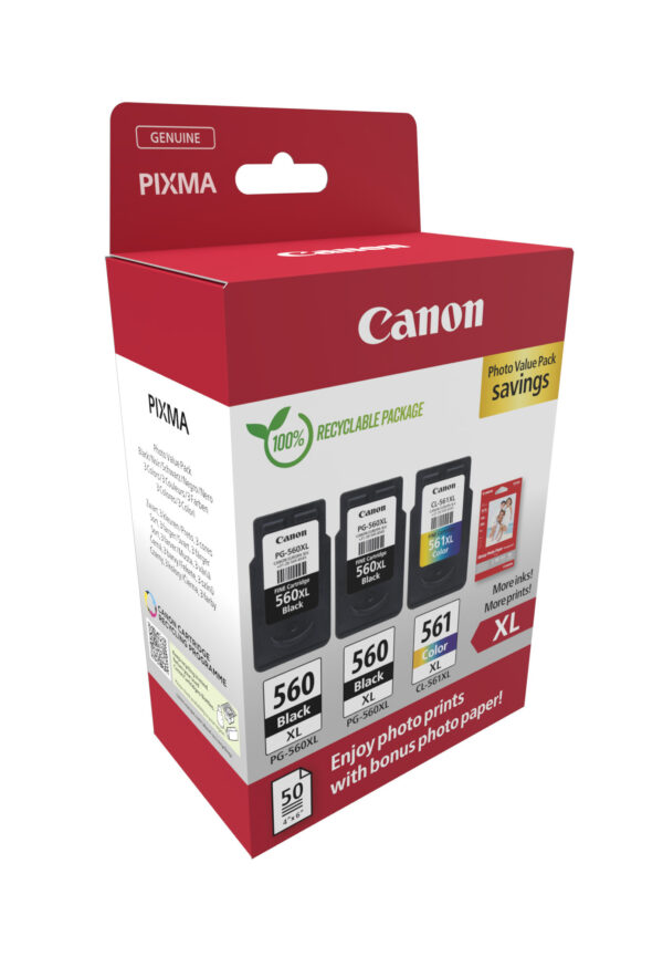 Canon 3712C012 inktcartridge 3 stuk(s) Origineel Hoog (XL) rendement Zwart, Cyaan, Magenta, Geel - Afbeelding 2