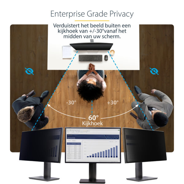 StarTech.com 27 inch 16:9 Computer Monitor Privacy Filter, Hangend Acryl Security Filter, Snel te installeren Privacy Screen, Mo - Afbeelding 9