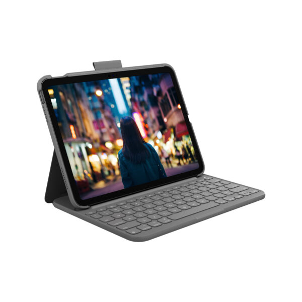 Logitech Slim Folio QWERTZ Zwitsers Bluetooth Grijs