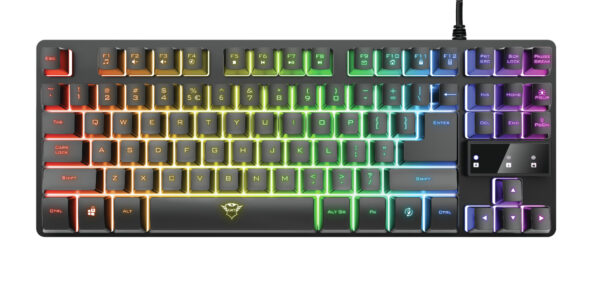 Trust GXT 833 Thado TKL toetsenbord Gamen USB Belgisch Zwart, Zilver - Afbeelding 2