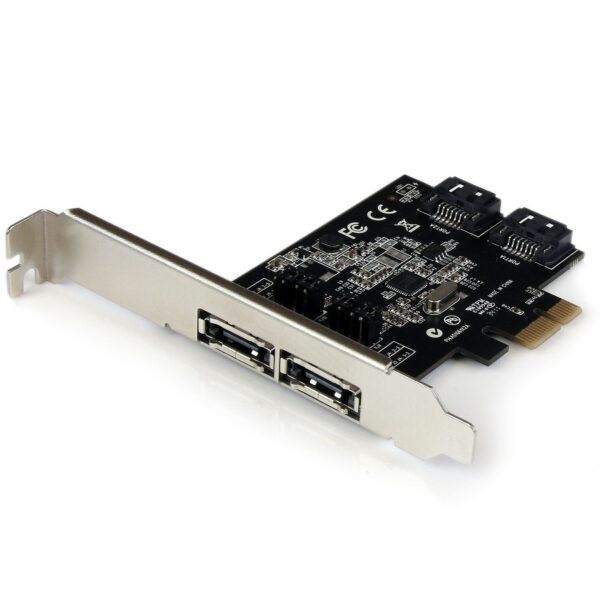 StarTech.com 2 Port PCI Express SATA 6 Gbps eSATA Controller Kaart, Dual Port PCIe SATA III Card, 2 Int/2 Ext, SATA III 6Gbps