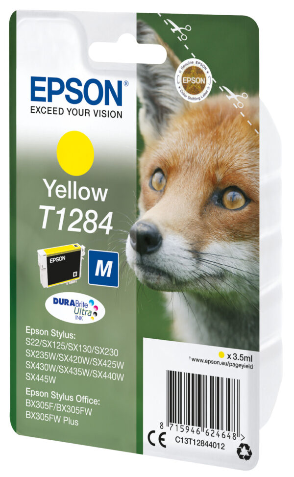 Epson Fox Singlepack Yellow T1284 DURABrite Ultra Ink - Afbeelding 2