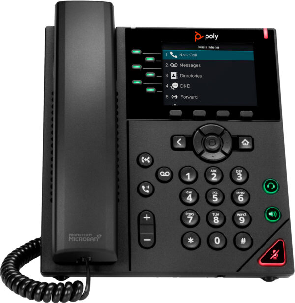 POLY VVX 350 6-lijns IP-telefoon met PoE-ondersteuning