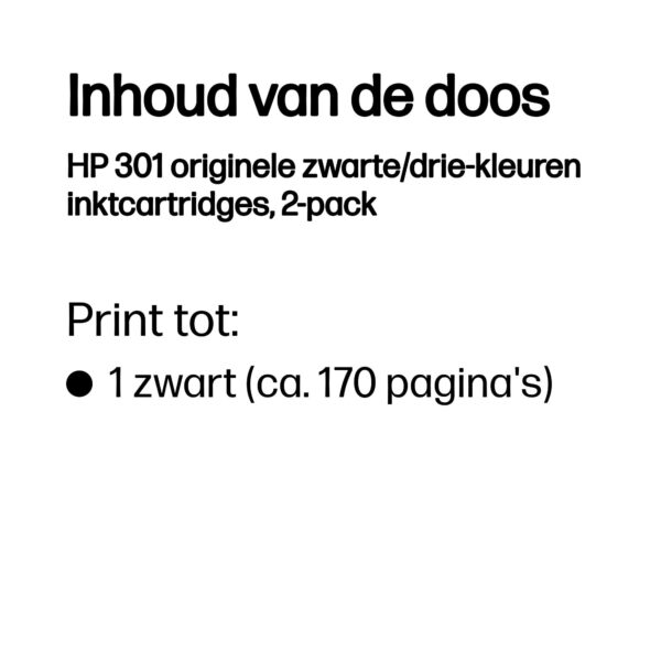 HP 301 originele zwarte/drie-kleuren inktcartridges, 2-pack - Afbeelding 10