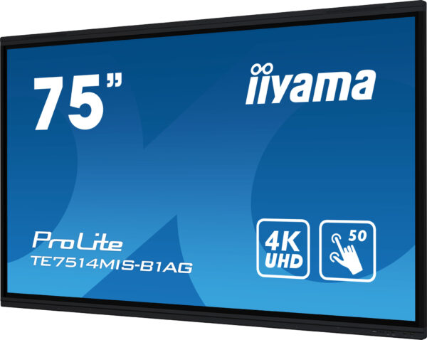 iiyama TE7514MIS-B1AG beeldkrant Interactief flatscreen 190,5 cm (75") LCD Wifi 435 cd/m² 4K Ultra HD Zwart Touchscreen Type pro - Afbeelding 4