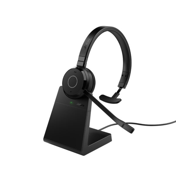 Jabra Evolve 65 TE Headset Bedraad en draadloos Hoofdband Kantoor/callcenter USB Type-A Bluetooth Oplaadhouder Zwart