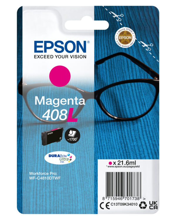 Epson Singlepack Magenta 408L DURABrite Ultra Ink