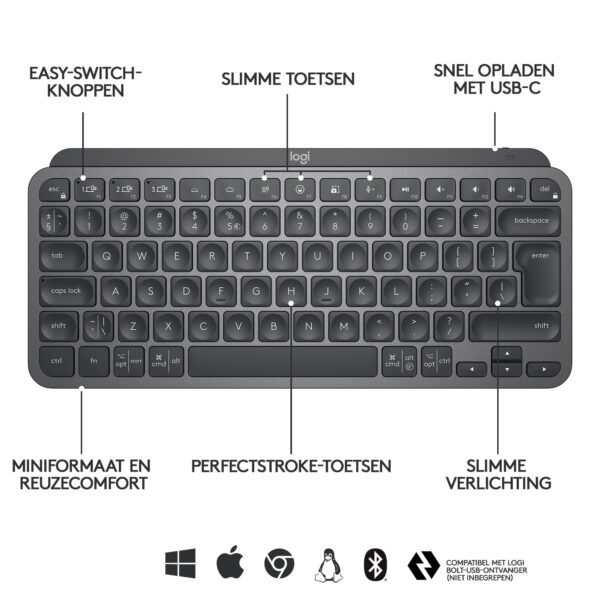 Logitech MX Keys Mini Minimalist Wireless Illuminated Keyboard - Afbeelding 9