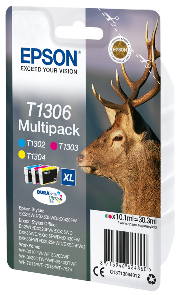 Epson Stag Multipack 3-kleur T1306 DURABrite Ultra Ink - Afbeelding 2