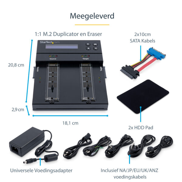 StarTech.com Standalone M.2 SATA & M.2 NVMe Duplicator en Wisser - HDD/SSD Cloner/Wiper voor M.2 PCIe AHCI/NVMe, M.2 SATA, 2.5/3 - Afbeelding 13