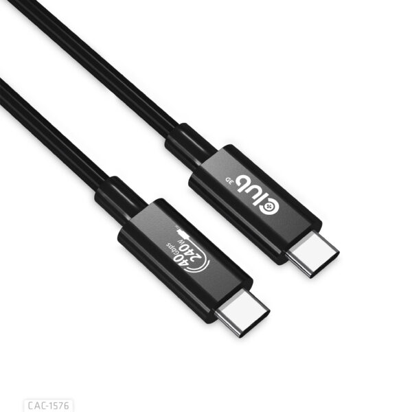 CLUB3D USB4 Gen3x2 Type-C Bi-Directional Cable 8K60Hz, Data 40Gbps, PD 240W(48V/5A) EPR M/M 1m USB IF GECERTIFICEERD