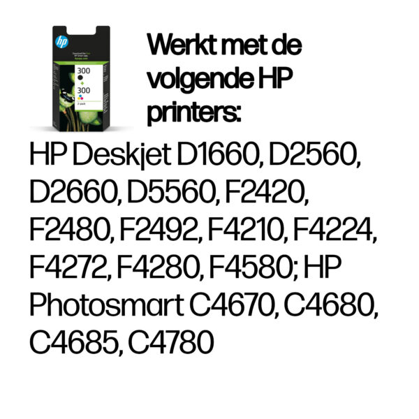 HP 300 originele zwarte/drie-kleuren inktcartridges, 2-pack - Afbeelding 9