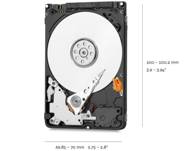 Western Digital BLUE 2 TB interne harde schijf 5400 RPM 128 MB 2.5" SATA III - Afbeelding 2