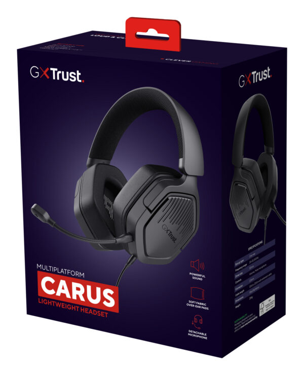 Trust GXT492 Carus Headset Bedraad Hoofdband Gamen Zwart - Afbeelding 9