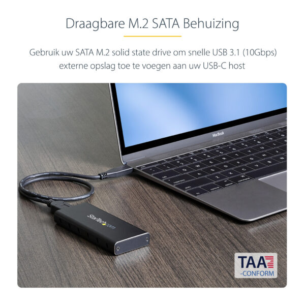 StarTech.com M.2 naar SATA SSD behuizing USB 3.1 (10Gbps) met USB-C kabel externe behuizing - Afbeelding 6