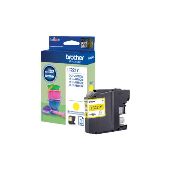 Brother LC-221Y inktcartridge 1 stuk(s) Origineel Geel