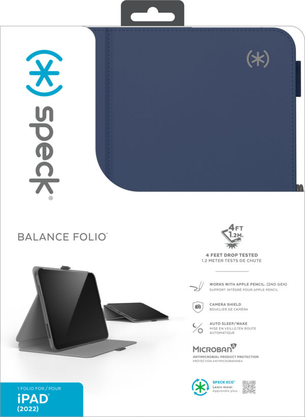 Speck Balance Folio Case Apple iPad 10.9 (2022) Arcadia Navy - with Microban - Afbeelding 9