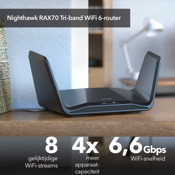 NETGEAR Nighthawk Tri-Band AX8 8-Stream AX6600 WiFi 6 Router (RAX70) - Afbeelding 6