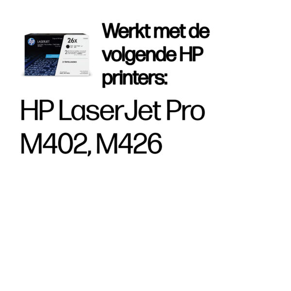 HP 26X originele high-capacity zwarte LaserJet tonercartridges, 2-pack - Afbeelding 9