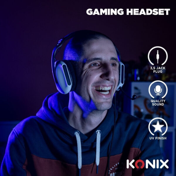 Konix Skylite Headset Bedraad Hoofdband Gamen Zwart, Wit - Afbeelding 14