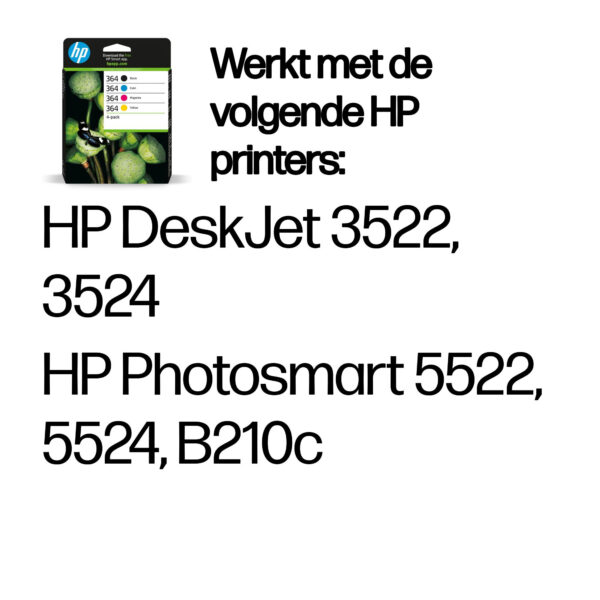 HP 364 originele zwart/cyaan/magenta/gele inktcartridges, 4-pack - Afbeelding 7