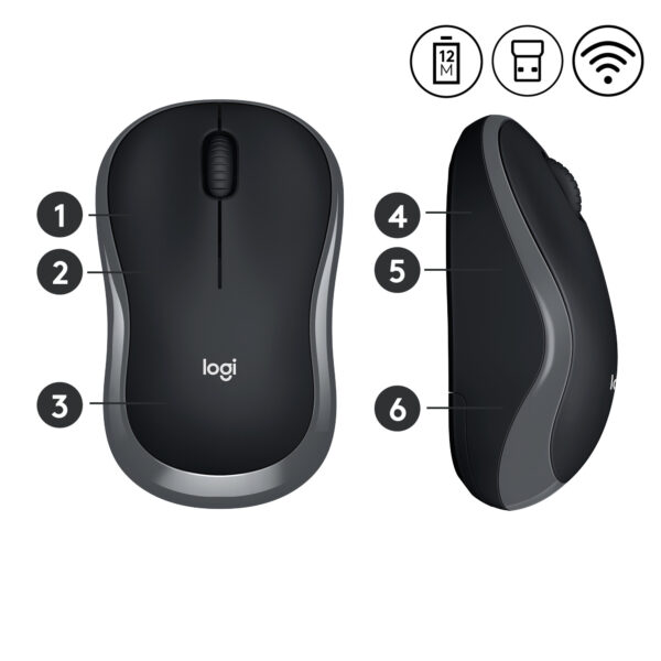 Logitech M185 muis Kantoor Ambidextrous RF Draadloos Optisch 1000 DPI - Afbeelding 12