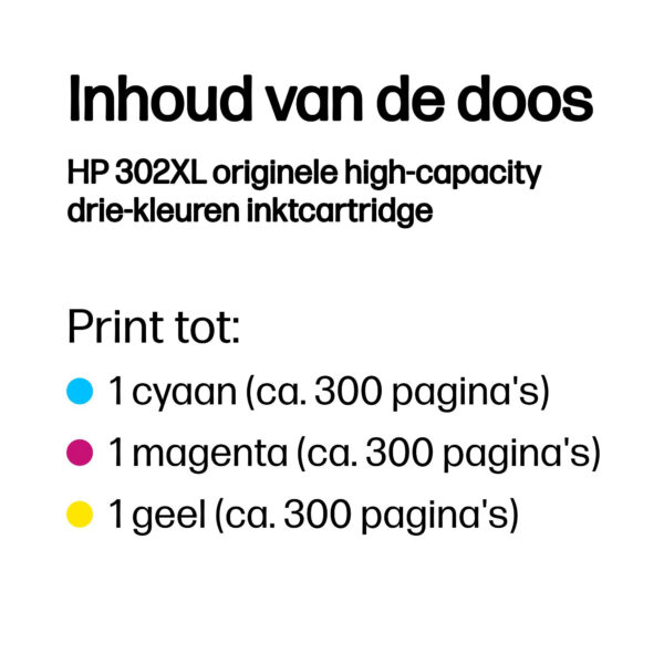 HP 302XL originele high-capacity drie-kleuren inktcartridge - Afbeelding 8