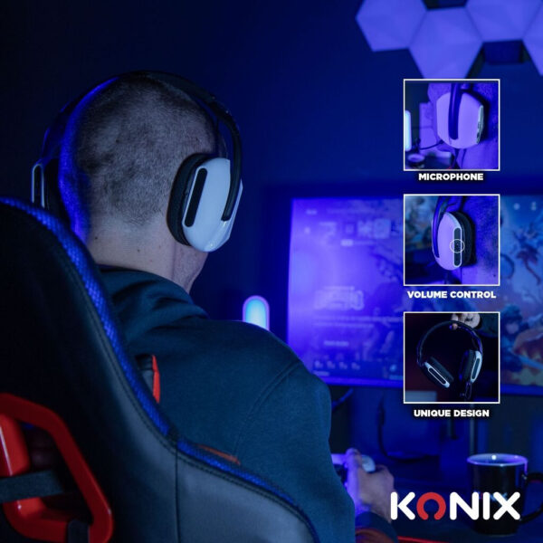 Konix Skylite Headset Bedraad Hoofdband Gamen Zwart, Wit - Afbeelding 15