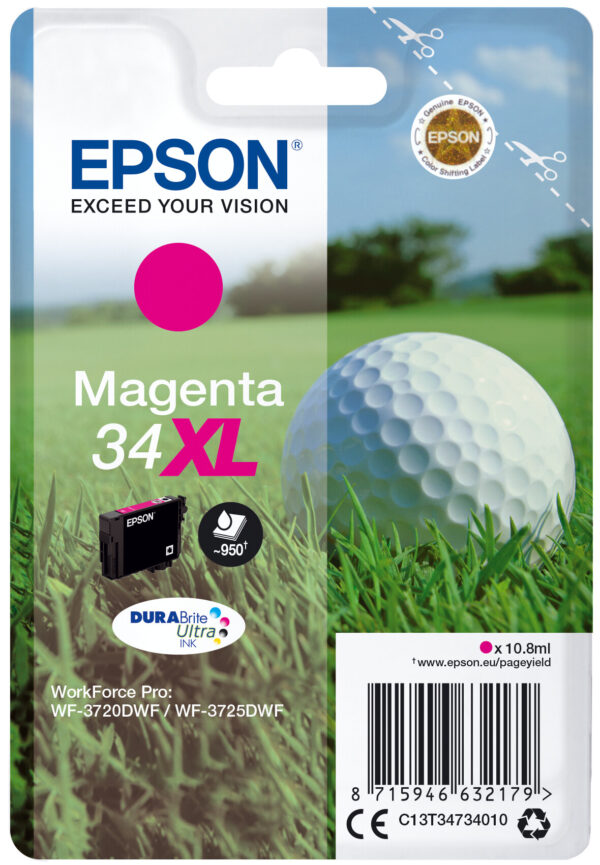 Epson Golf ball Singlepack Magenta 34XL DURABrite Ultra Ink