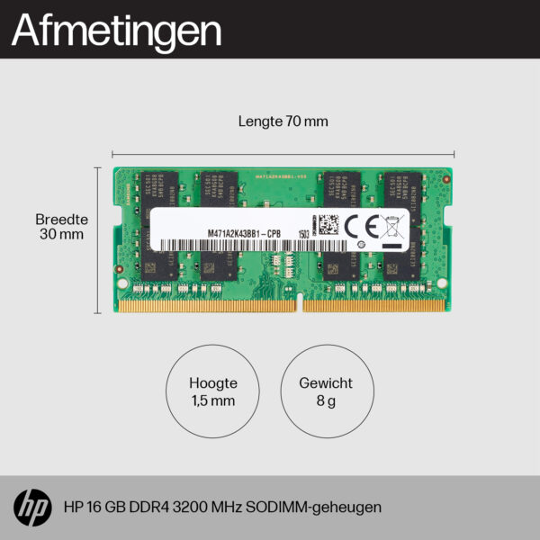 HP 16GB DDR4 3200 SODIMM Memory geheugenmodule 3200 MHz - Afbeelding 3