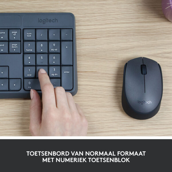 Logitech MK235 toetsenbord Inclusief muis Thuis USB QWERTZ Duits Grijs - Afbeelding 3