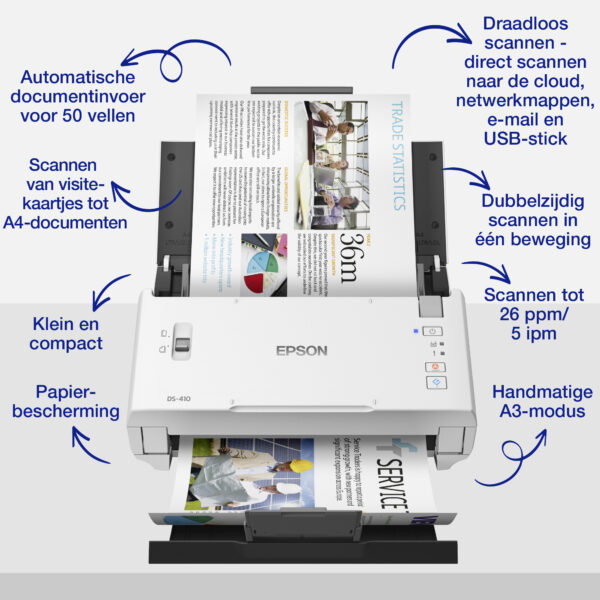 Epson WorkForce DS-410 compacte zakelijke sheet-fed A4-scanner met automatische documentinvoer voor 50 vellen en Document Captur - Afbeelding 11