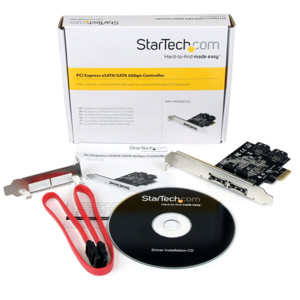 StarTech.com 2 Port PCI Express SATA 6 Gbps eSATA Controller Kaart, Dual Port PCIe SATA III Card, 2 Int/2 Ext, SATA III 6Gbps - Afbeelding 5