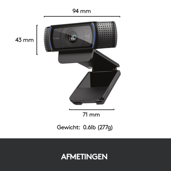 Logitech Hd Pro C920 webcam 3 MP 1920 x 1080 Pixels USB 2.0 Zwart - Afbeelding 7