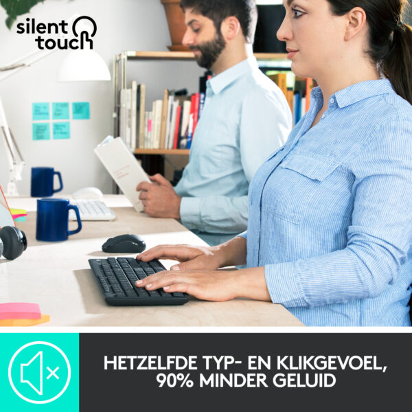 Logitech MK295 Silent Wireless Combo toetsenbord Inclusief muis Kantoor RF Draadloos AZERTY Belgisch Grafiet - Afbeelding 7