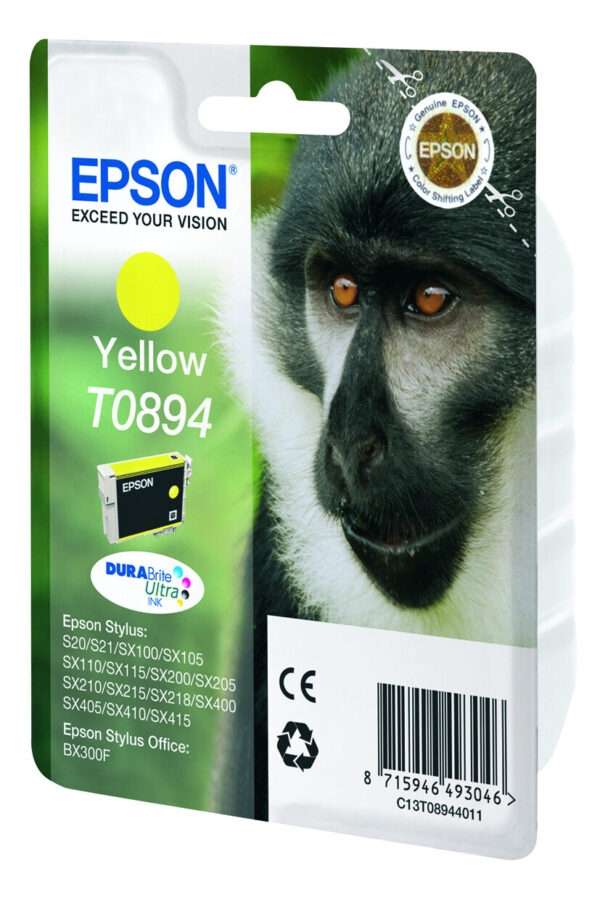 Epson Monkey Singlepack Yellow T0894 DURABrite Ultra Ink - Afbeelding 2