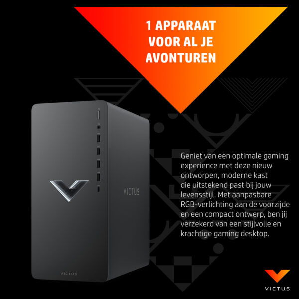 Victus by HP 15L TG02-0001nd AMD Ryzen™ 5 5600G 16 GB DDR4-SDRAM 512 GB SSD NVIDIA GeForce RTX 4060 Windows 11 Home Tower PC Zwa - Afbeelding 12