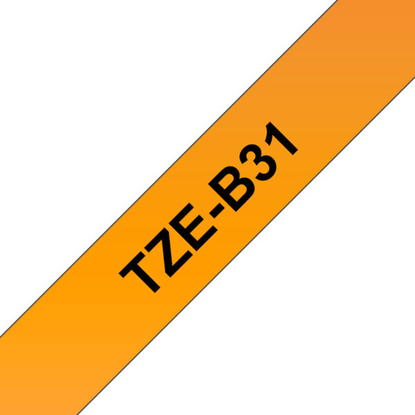 Brother TZE-B31 labelprinter-tape Zwart op fluorescerend oranje