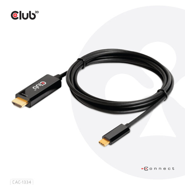 CLUB3D HDMI to USB Type-C 4K60Hz Active Cable M/M 1.8m/6 ft - Afbeelding 8