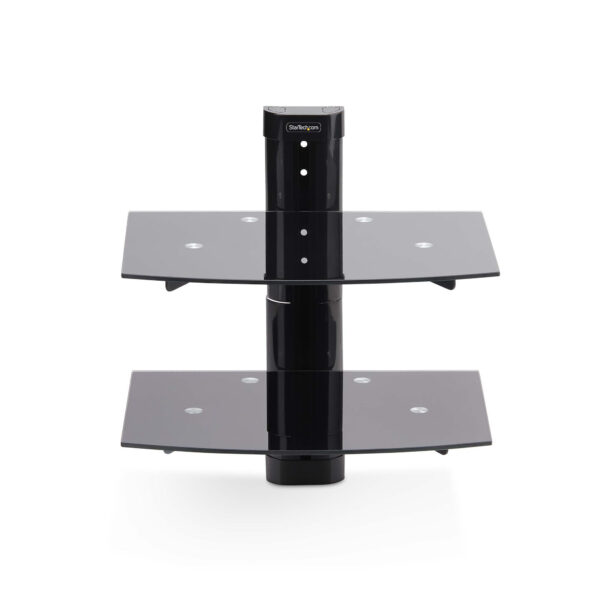 StarTech.com Dubbele Hangende Wandplanken voor Audio/Video Apparatuur, In Hoogte Verstelbare Schappen voor Onder TV, Hangend Wan - Afbeelding 3