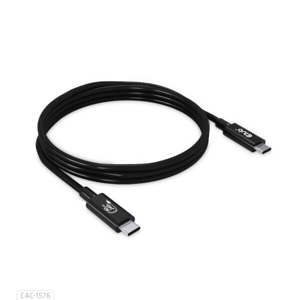 CLUB3D USB4 Gen3x2 Type-C Bi-Directional Cable 8K60Hz, Data 40Gbps, PD 240W(48V/5A) EPR M/M 1m USB IF GECERTIFICEERD - Afbeelding 3